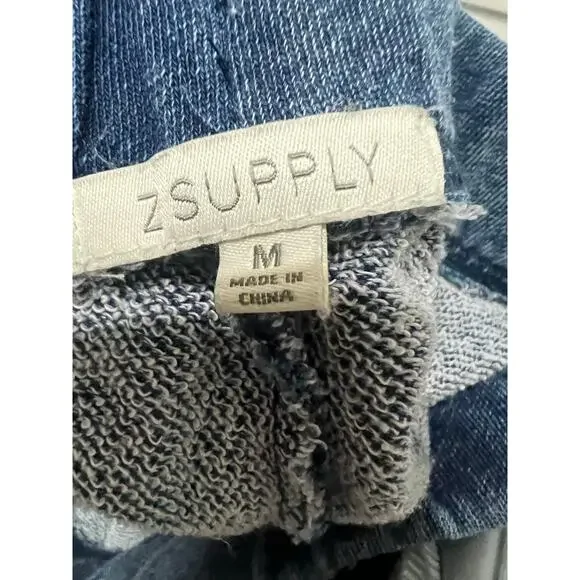 Z SUPPLY Set Med All Day Hunter Denim French Terry Shacket Pants Lounge Jacket - Picture 11 of 14